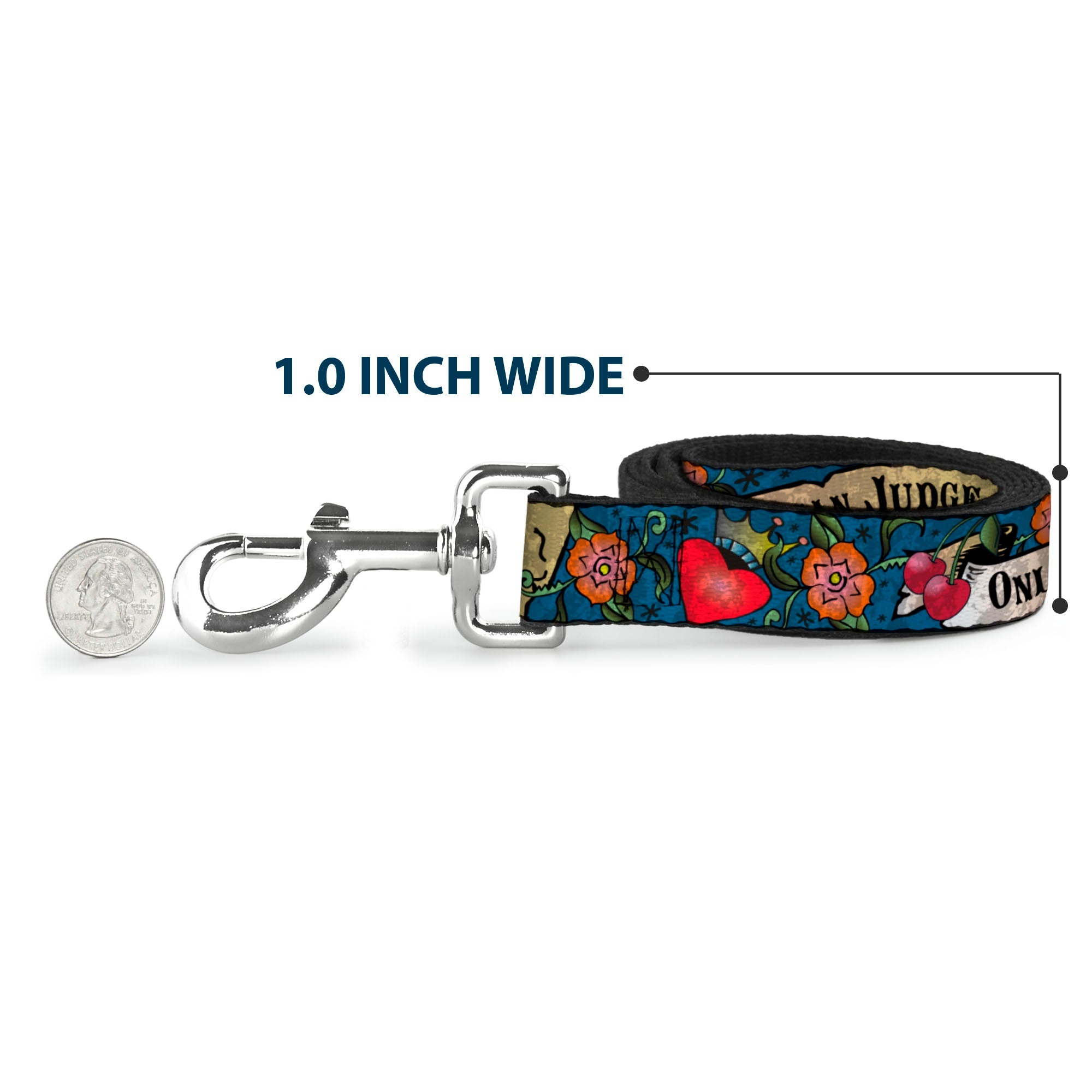 Dog Leash - Only God Can Judge Me Blue