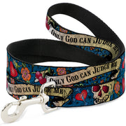 Dog Leash - Only God Can Judge Me Blue
