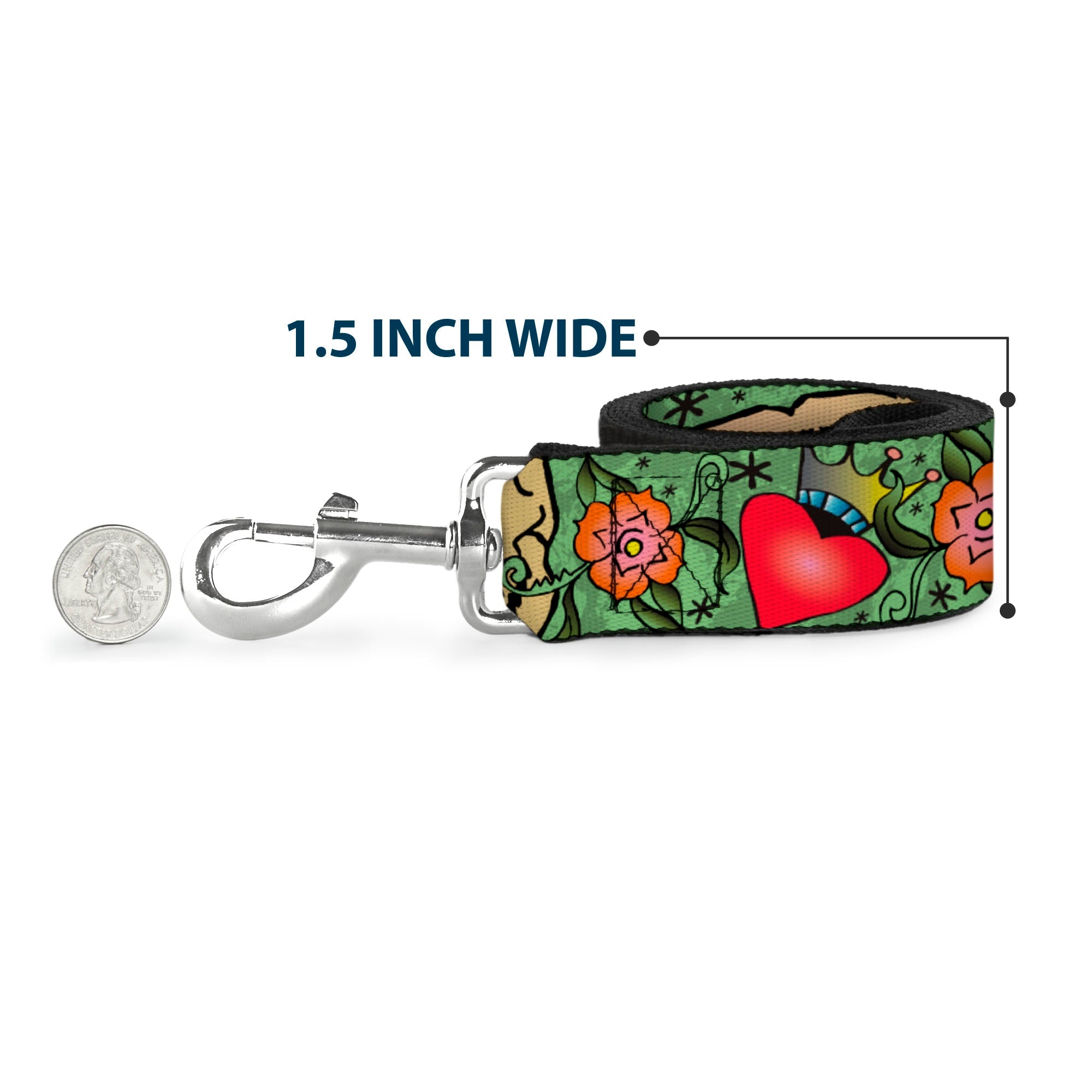 Dog Leash - Only God Can Judge Me Green