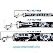 Dog Leash - Only God Can Judge Me Black/White