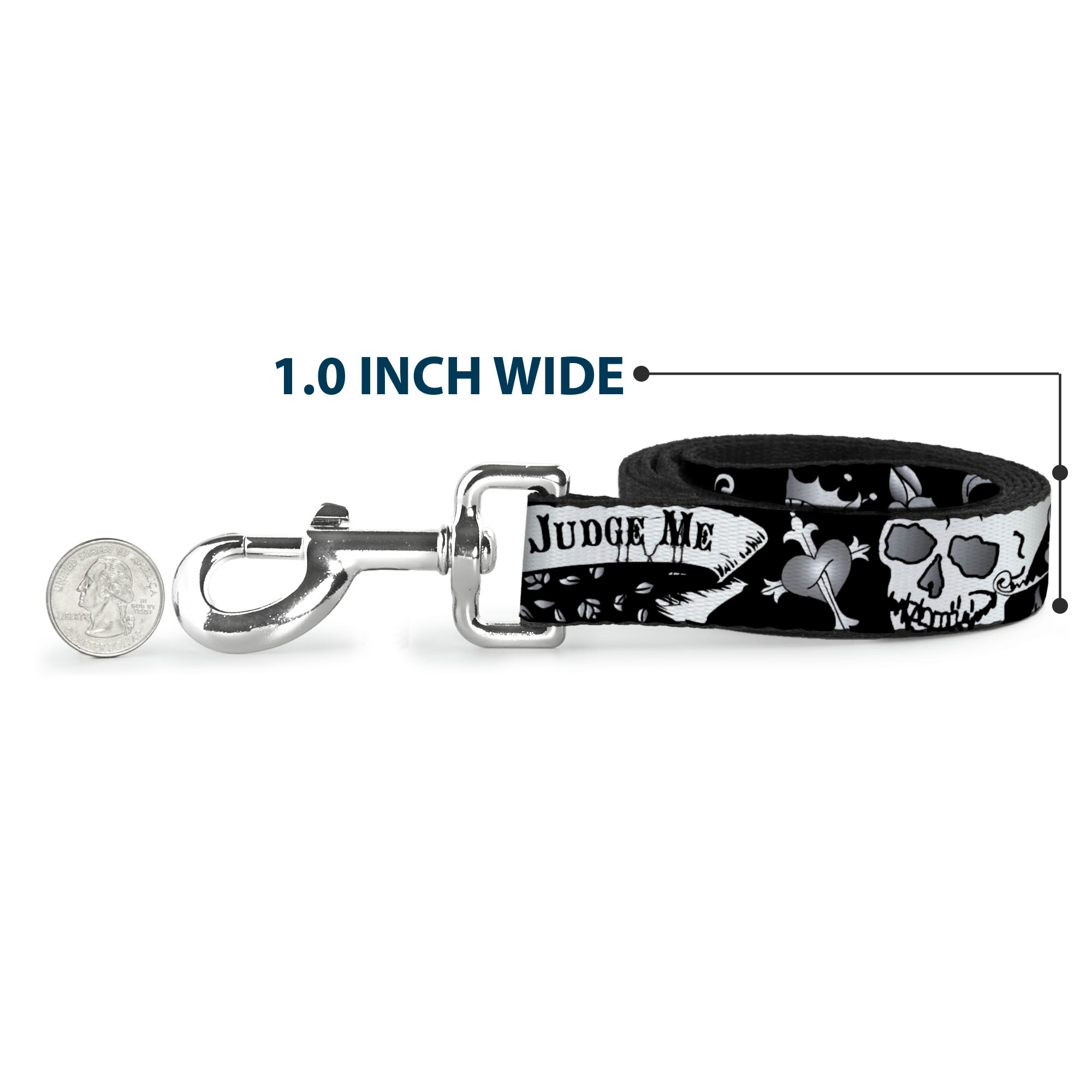 Dog Leash - Only God Can Judge Me Black/White