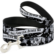 Dog Leash - Only God Can Judge Me Black/White