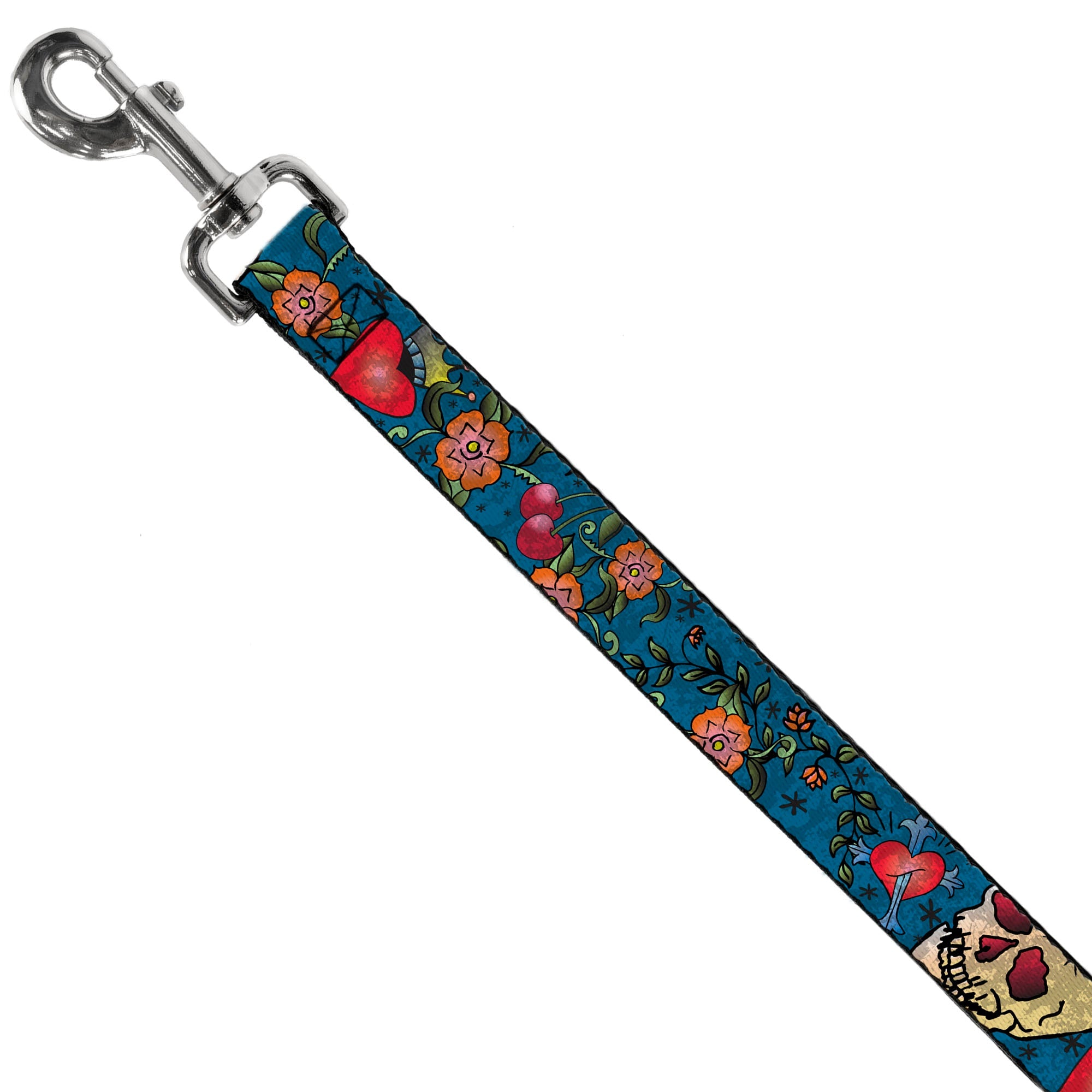 Dog Leash - Only God Can Judge Me CLOSE-UP Blue