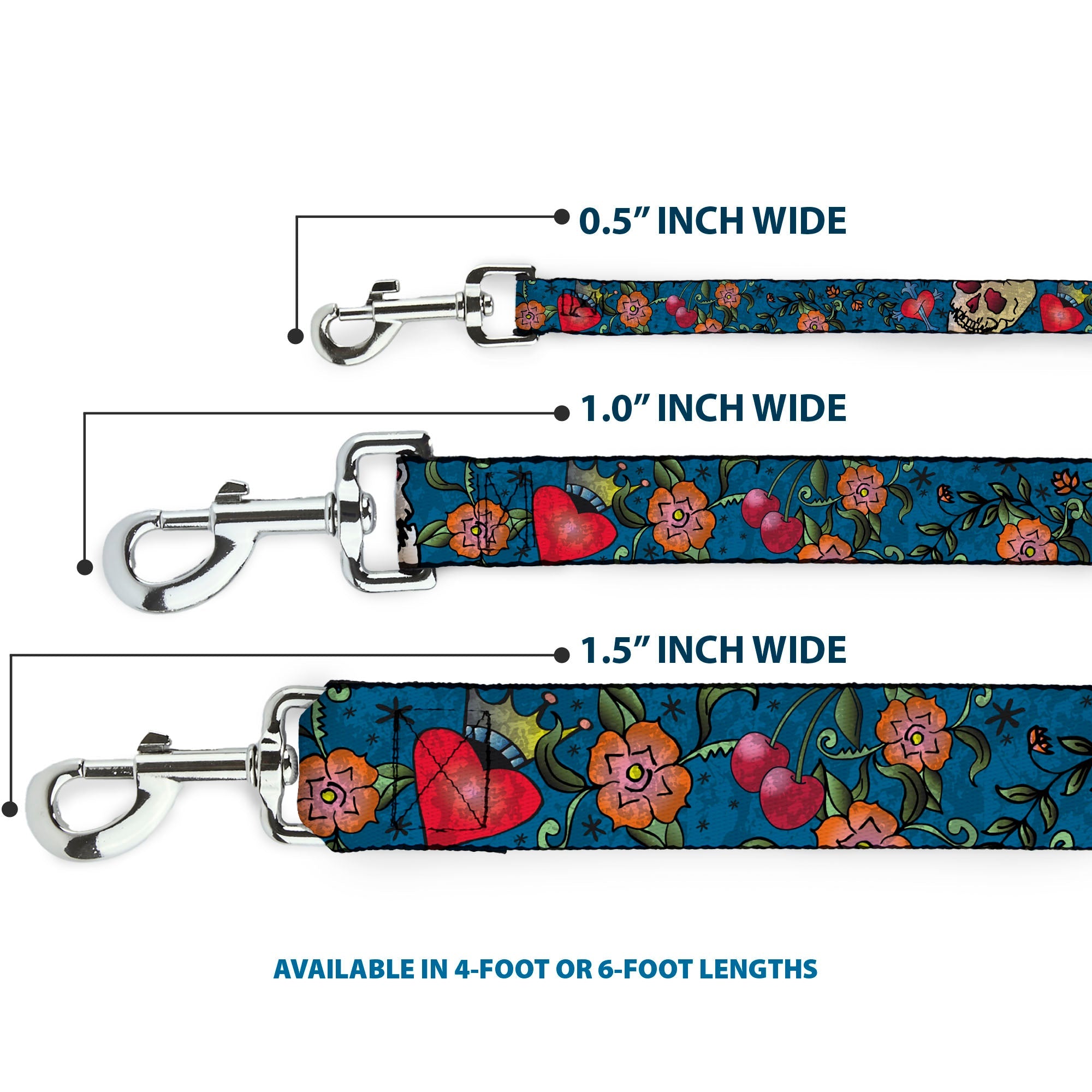 Dog Leash - Only God Can Judge Me CLOSE-UP Blue