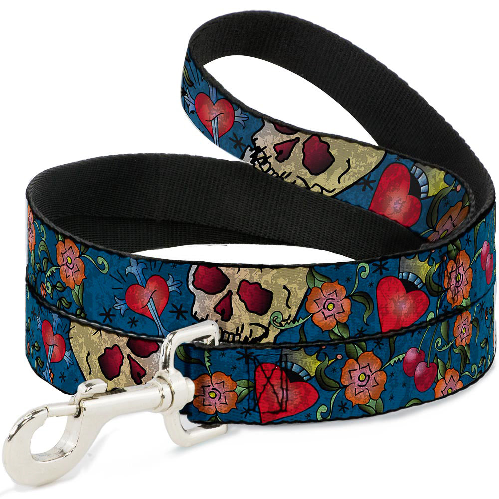 Dog Leash - Only God Can Judge Me CLOSE-UP Blue