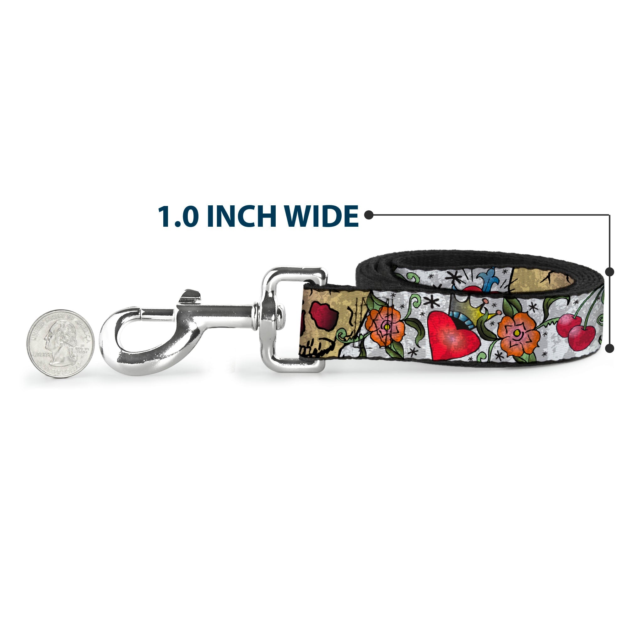 Dog Leash - Only God Can Judge Me CLOSE-UP White