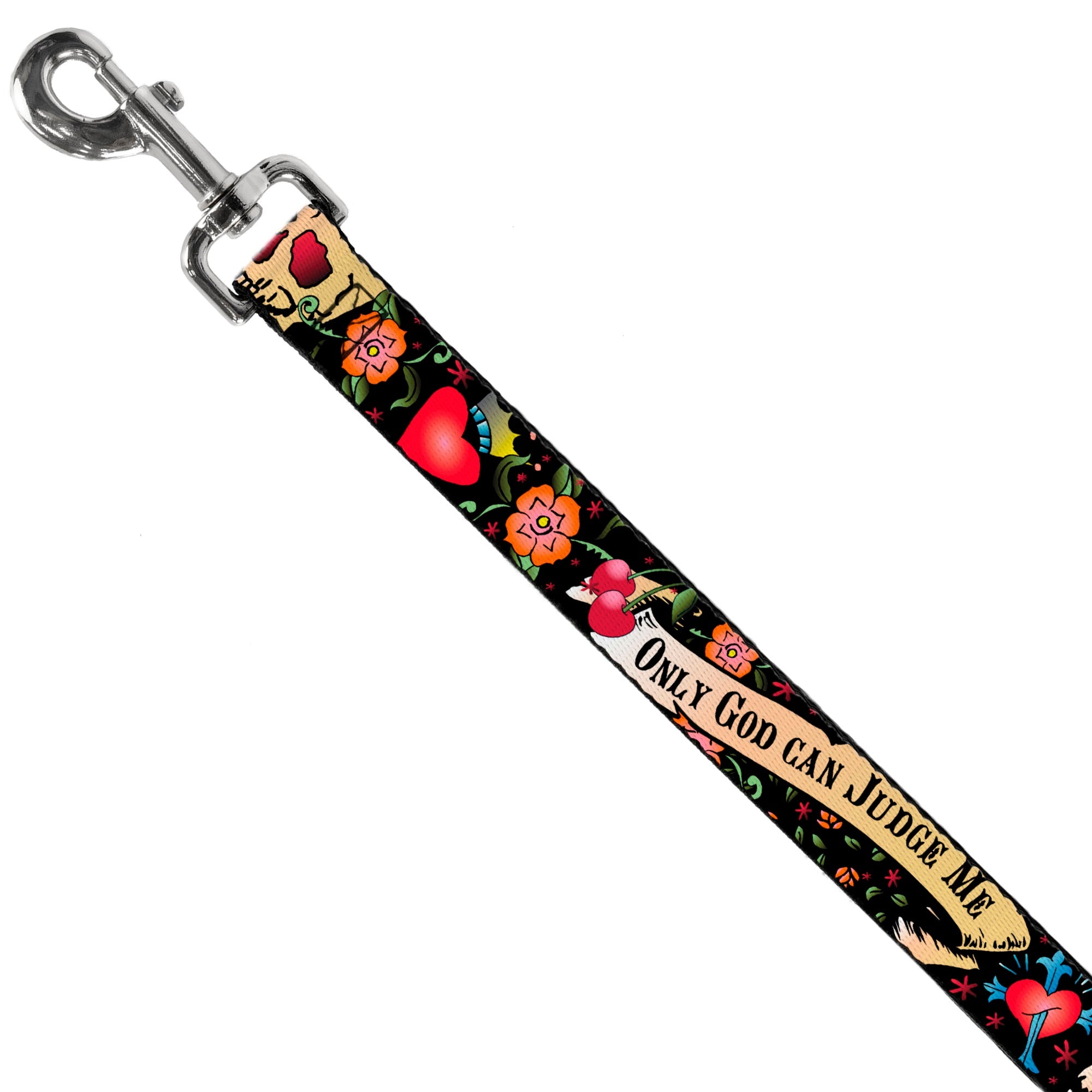 Dog Leash - Only God Can Judge Me Black