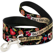 Dog Leash - Only God Can Judge Me Black