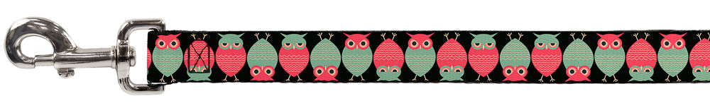 Dog Leash - Owls Flip Black/Mauve/Sage