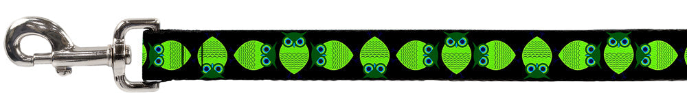 Dog Leash - Owls Spin Black/Green