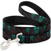 Dog Leash - Owls in Trees Turquoise