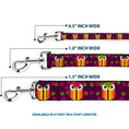 Load image into Gallery viewer, Dog Leash - Owls Striped w/Swirls Purple
