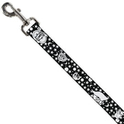 Dog Leash - Owl Expressions Black/White