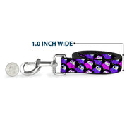 Dog Leash - Owl Eyes Black/Purples/Pinks