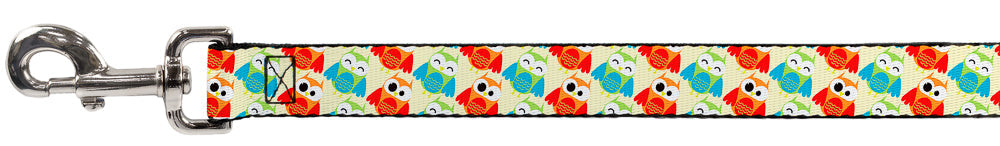 Dog Leash - Owl Eyes Yellow/Reds/Blues