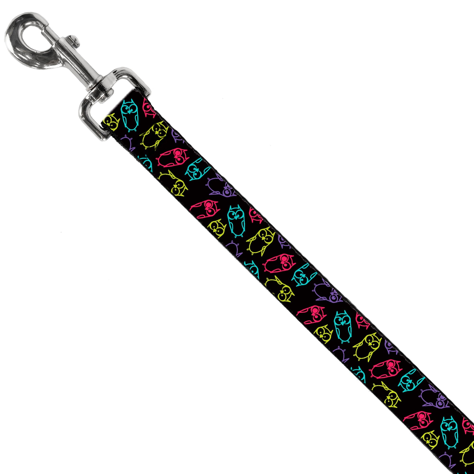 Dog Leash - Owl Sketch Black/Multi Color