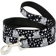 Dog Leash - Owls Black/White3