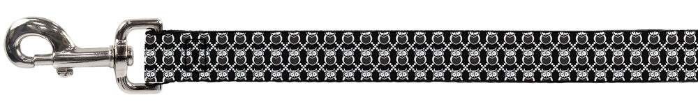 Dog Leash - Owls Monogram Black/White
