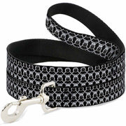 Dog Leash - Owls Monogram Black/White
