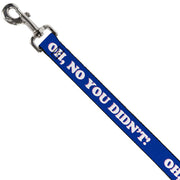 Dog Leash - OH, NO YOU DIDN'T!!! Navy/Purple/White