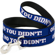 Dog Leash - OH, NO YOU DIDN'T!!! Navy/Purple/White