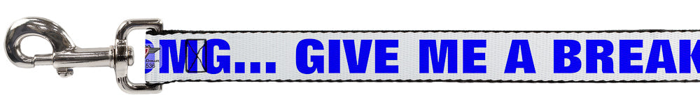 Dog Leash - OMGâ€¦GIVE ME A BREAK!!! White/Royal