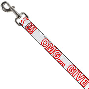 Dog Leash - OMGâ€¦GIVE ME A BREAK!!! White/Red