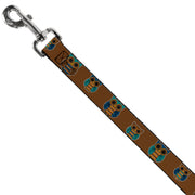 Dog Leash - Owls Brown/Pastel