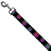 Dog Leash - Owls Black/Fuchsia/Purple/Turquoise