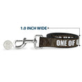 Load image into Gallery viewer, Buckle-Down Dog Leash - ONE OF US HAS HAIRY LEGS/Fur Tan/White
