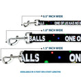 Load image into Gallery viewer, Buckle-Down Dog Leash - ONE OF US HAS NO BALLS/Balls Black/Multi Color/White
