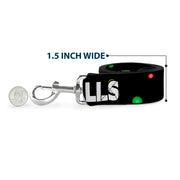 Buckle-Down Dog Leash - ONE OF US HAS NO BALLS/Balls Black/Multi Color/White