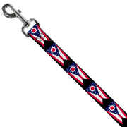 Dog Leash - Ohio Flag Repeat Black