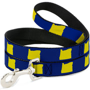 Dog Leash - Oregon State Silhouette Blue/Yellow