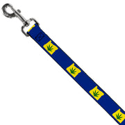 Buckle-Down Dog Leash - Oregon State Silhouette/Marijuana Leaf Blue/Yellow/Green