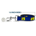 Load image into Gallery viewer, Buckle-Down Dog Leash - Oregon State Silhouette/Marijuana Leaf Blue/Yellow/Green
