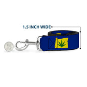 Buckle-Down Dog Leash - Oregon State Silhouette/Marijuana Leaf Blue/Yellow/Green