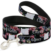 Dog Leash - Oregon Silhouette/PORTLAND OREGON-CITY OF ROSES Roses/White
