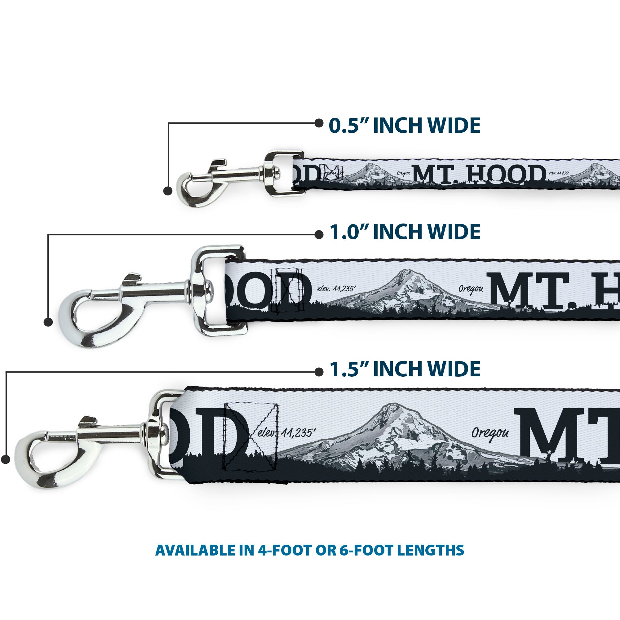 Dog Leash - Oregon MT. HOOD Scenery White/Grays