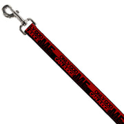 Dog Leash - ONLY GOD CAN JUDGE ME/Stripe Red/Black/Red