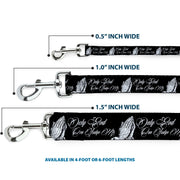 Dog Leash - ONLY GOD CAN JUDGE ME Script/Praying Hands Black/White