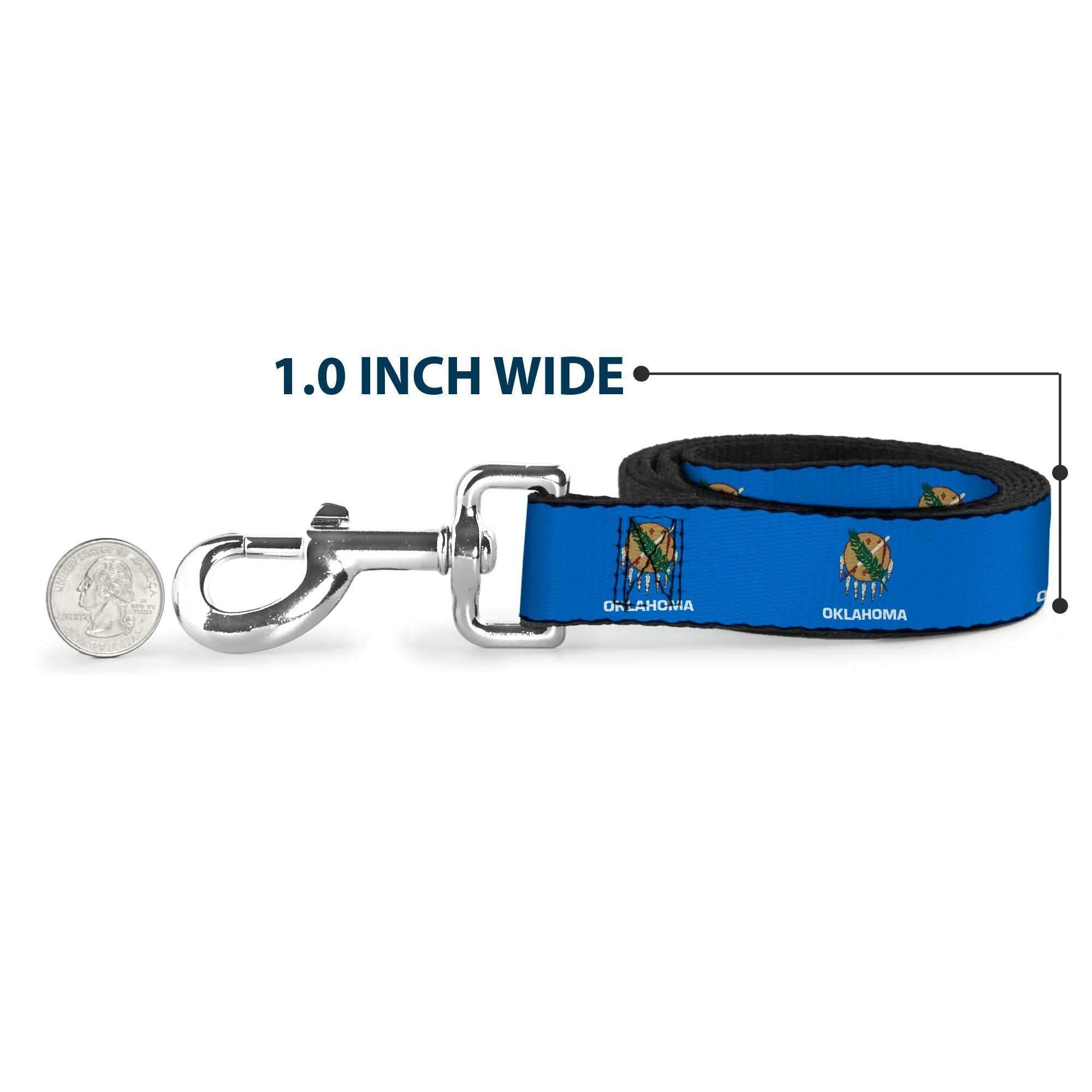 Dog Leash - Oklahoma State Flag Sky Blue/White