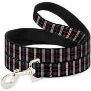 Dog Leash - Plaid Black/Red