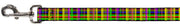 Dog Leash - Plaid Black/Multi Neon