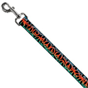 Dog Leash - Peace Black/Multi Color