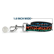 Dog Leash - Peace Black/Multi Color