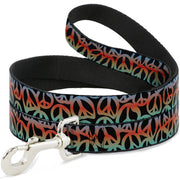 Dog Leash - Peace Black/Multi Color