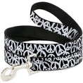 Load image into Gallery viewer, Dog Leash - Peace Black/White
