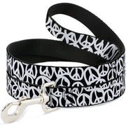 Dog Leash - Peace Black/White