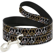 Dog Leash - Peace Black/Animal Prints